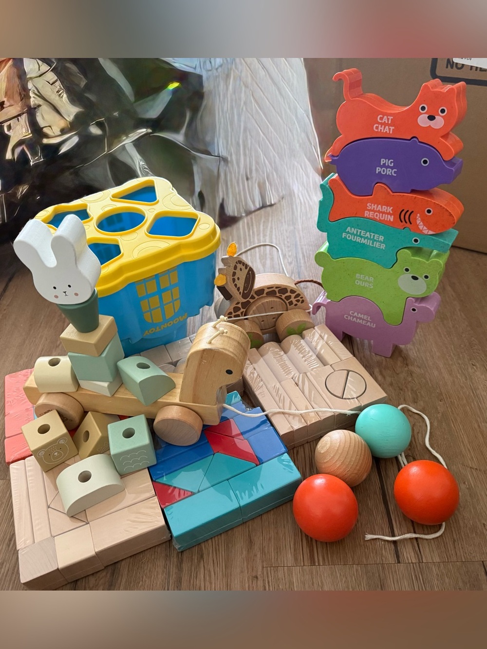 Toddler Baby Toys Bundle Lot Wooden Lego Stacking Shape Sorter Puzzles